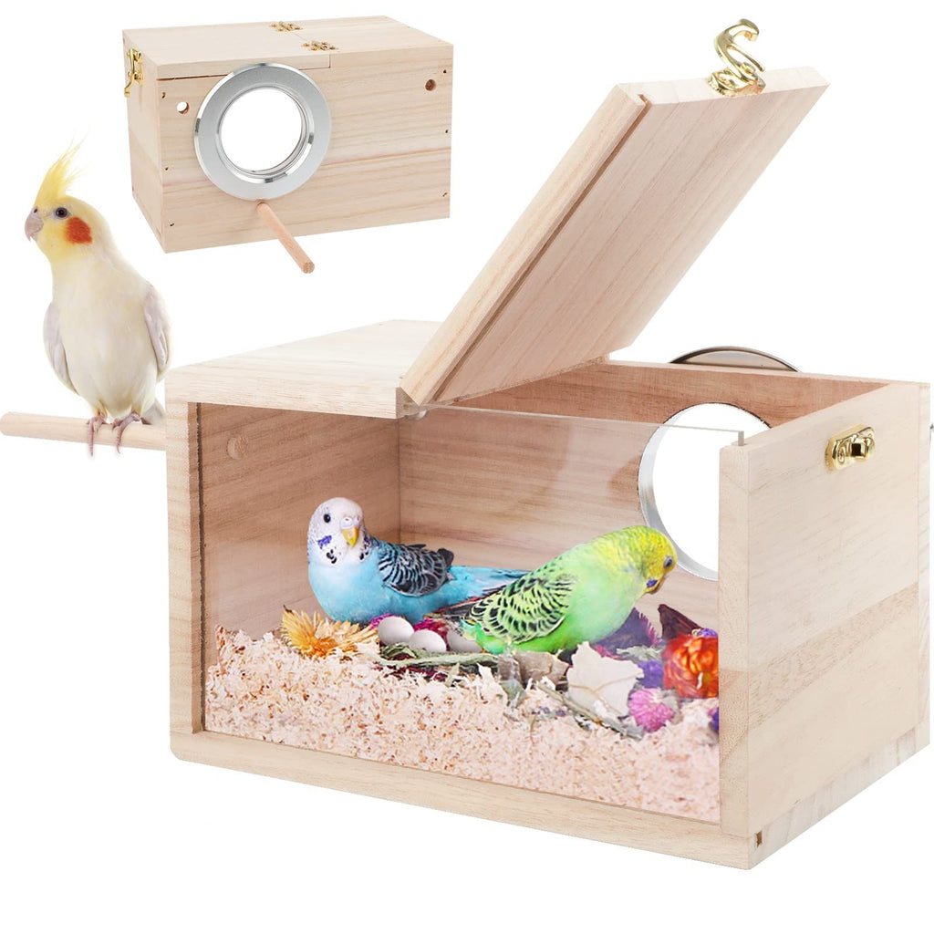 Transparent Wooden Bird Nesting Box