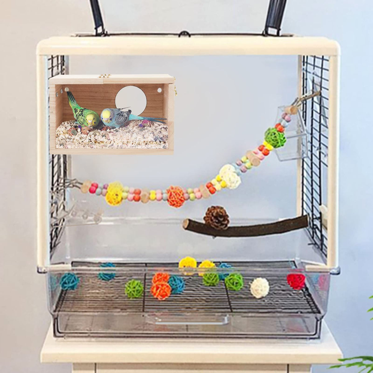 Transparent Wooden Bird Nesting Box