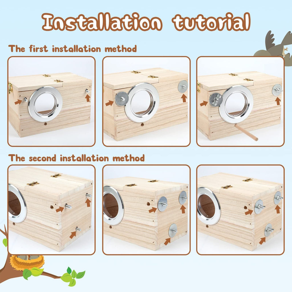 Transparent Wooden Bird Nesting Box