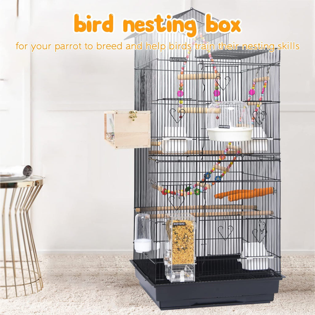 Transparent Wooden Bird Nesting Box