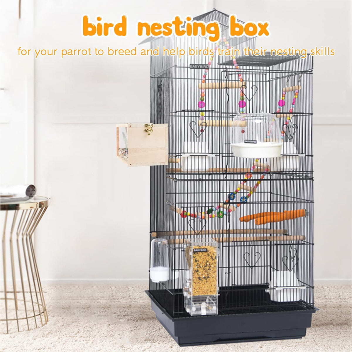 Transparent Wooden Bird Nesting Box