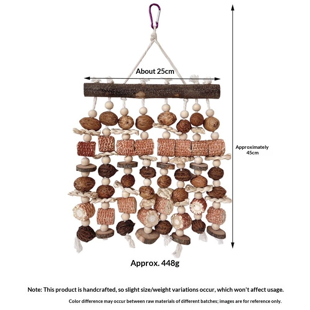 Natural Parrot Chew Toy with Nuts and Corn Cobs