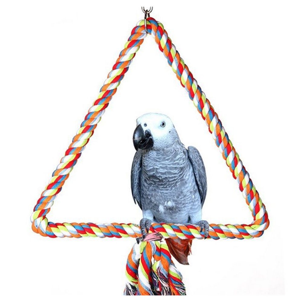 Natural Triangle Rope Swing for Parrots