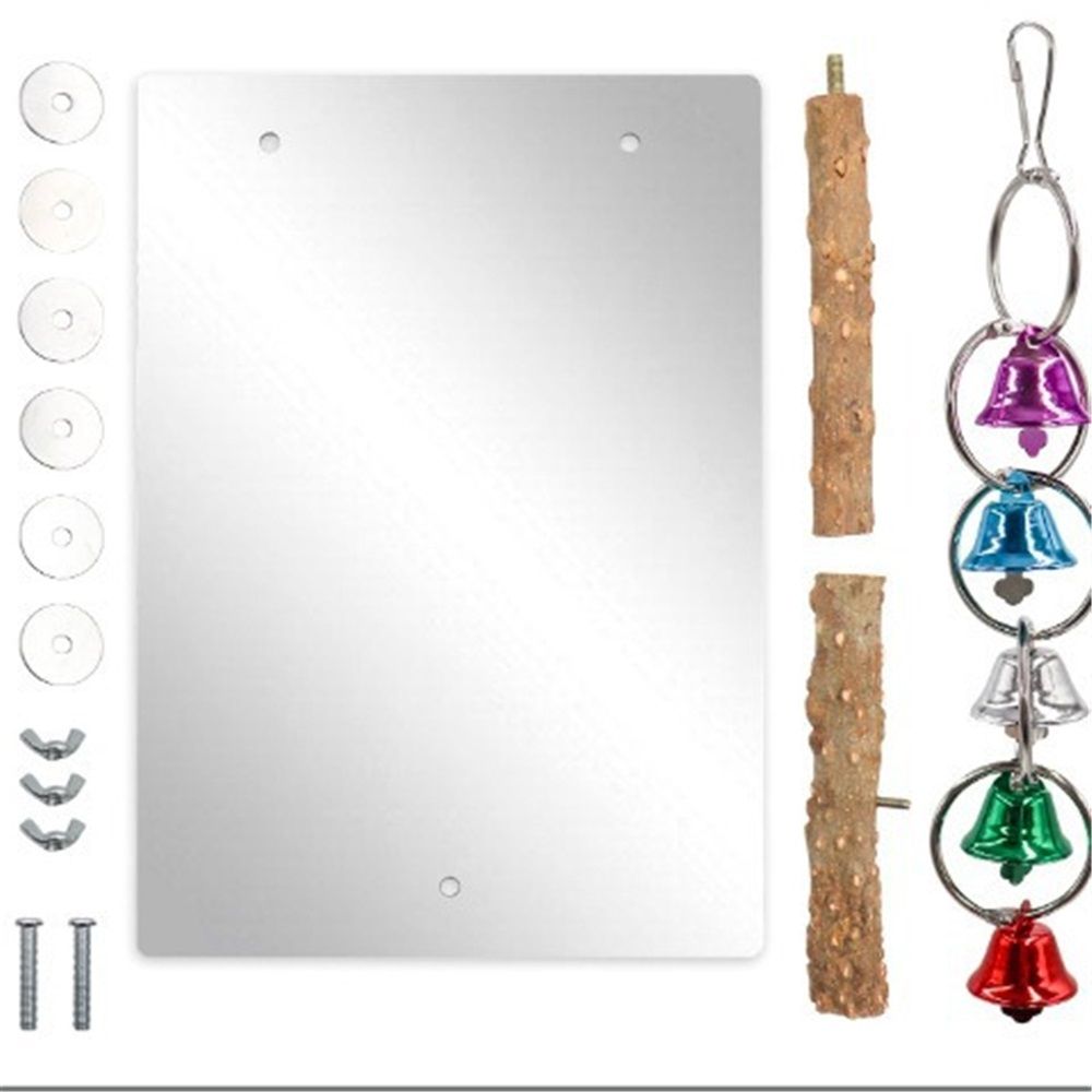 Bird Mirror Toy with Perch and Bells