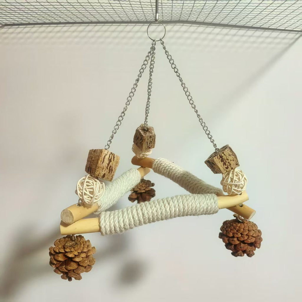 Small Triangle Sisal Bird Swing and Chew Toy