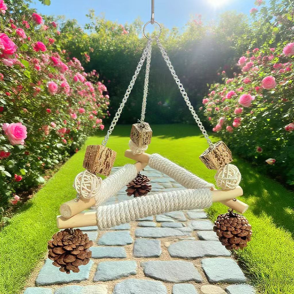 Small Triangle Sisal Bird Swing and Chew Toy