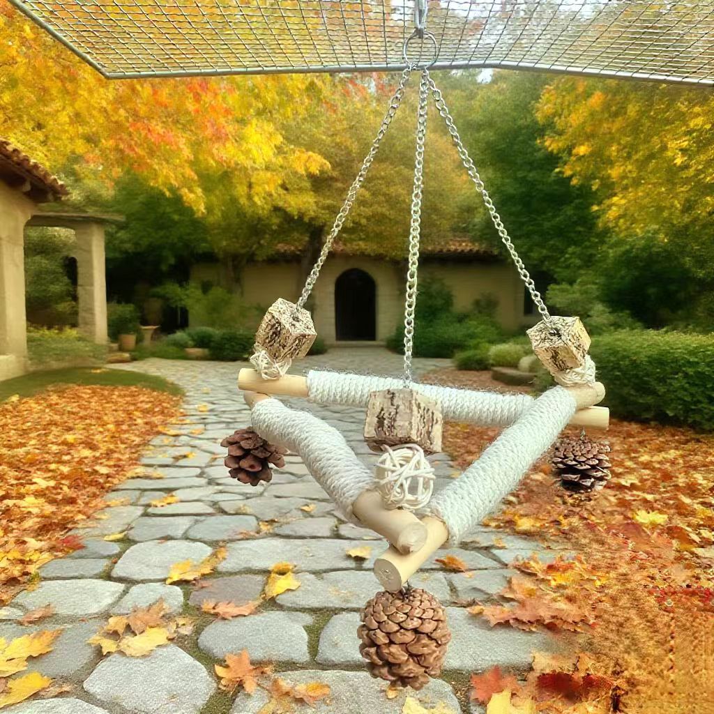 Small Triangle Sisal Bird Swing and Chew Toy