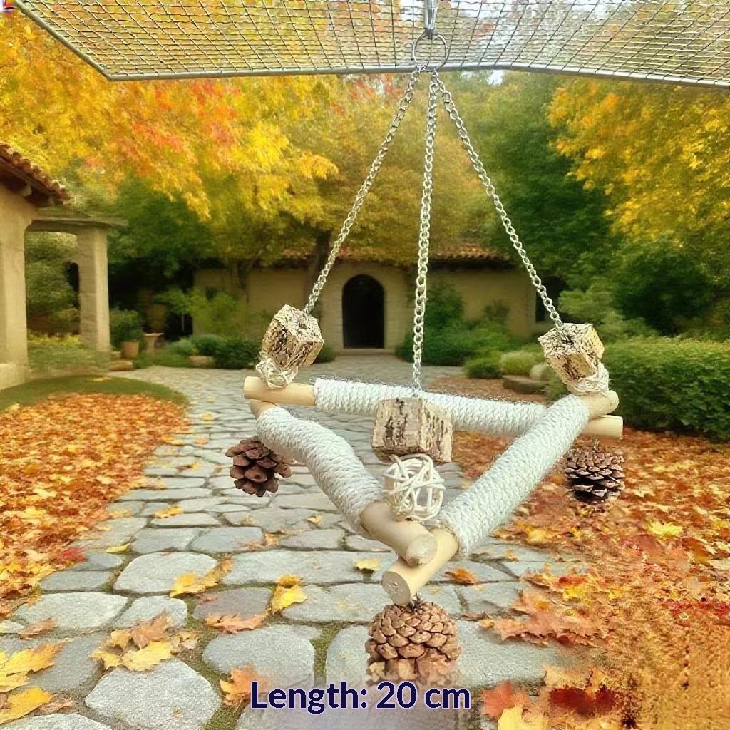 Small Triangle Sisal Bird Swing and Chew Toy