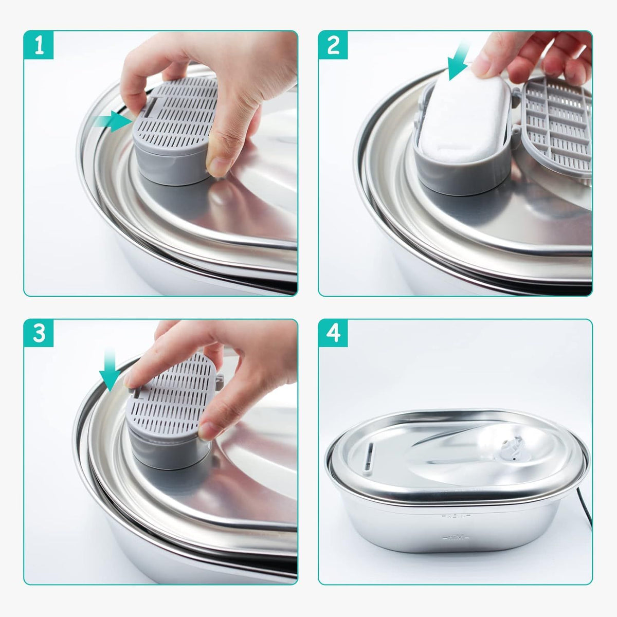Pet Water Fountain Replacement Filters – 4 Pack