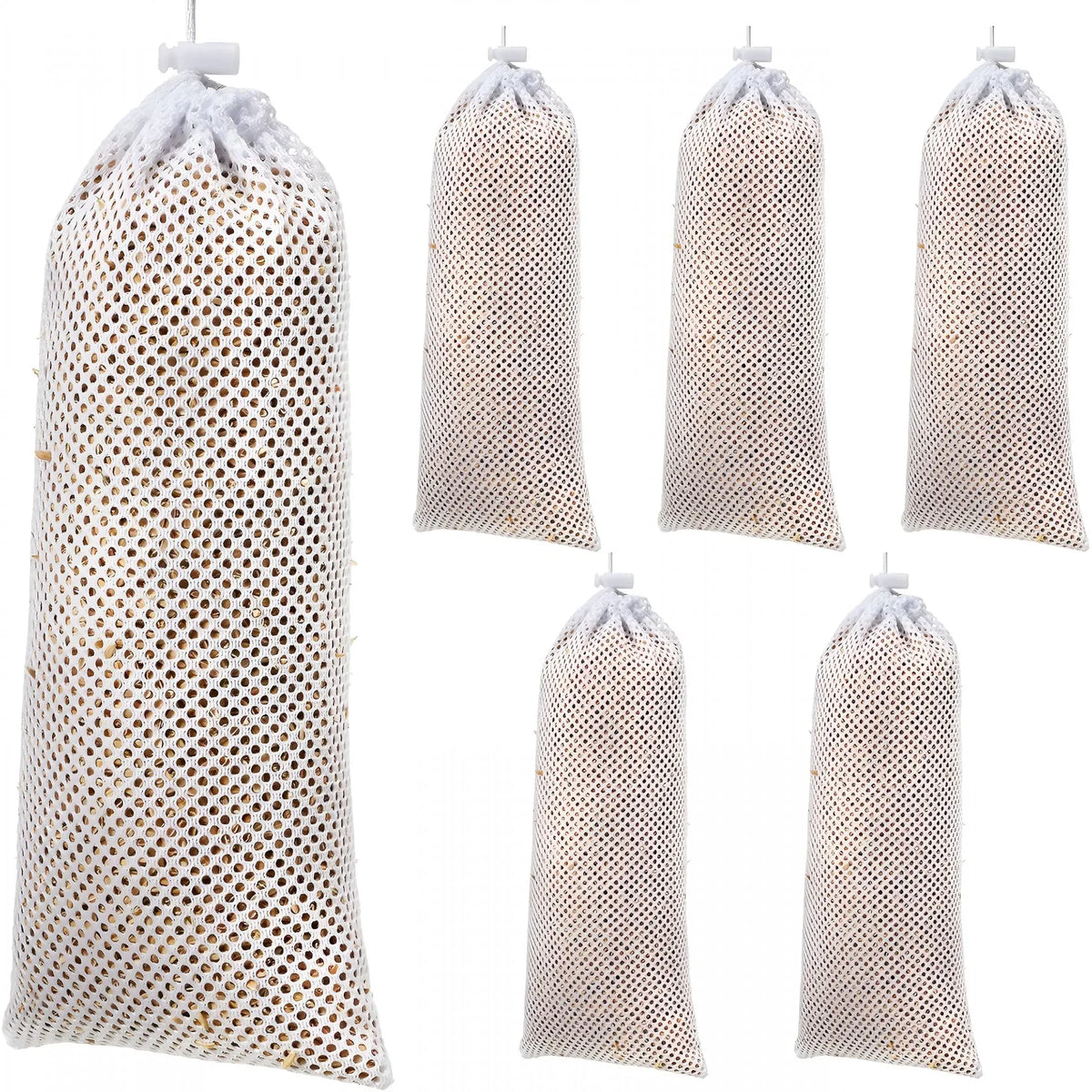 White Finch Sock Feeders – 6 Pack