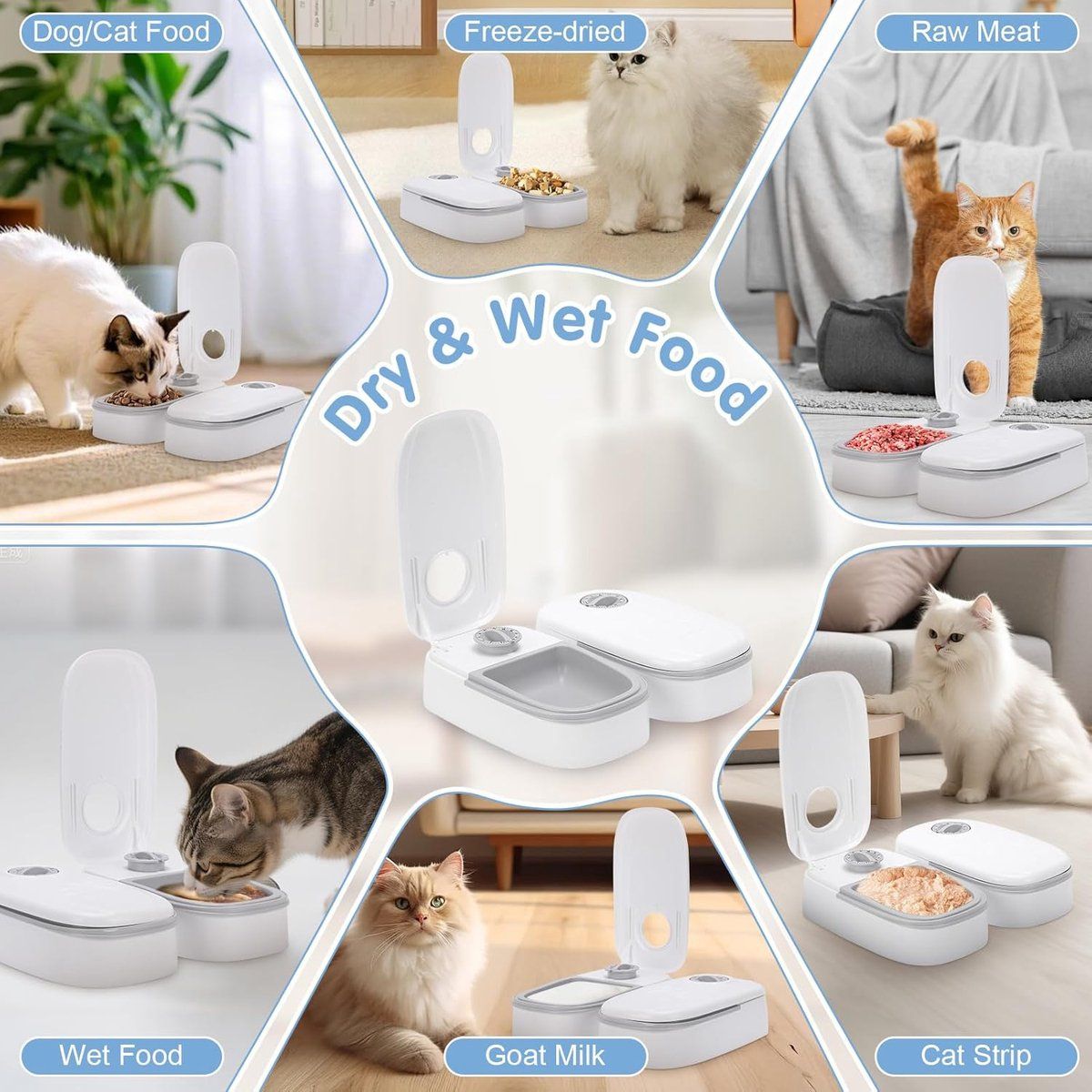 Automatic Dual-Tray Cat Feeder with 48-Hour Timer
