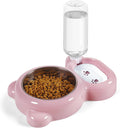 2-in-1 Cat Food Bowl and Water Dispenser – Pink