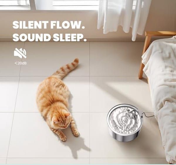 2L Stainless Steel Automatic Cat Water Fountain