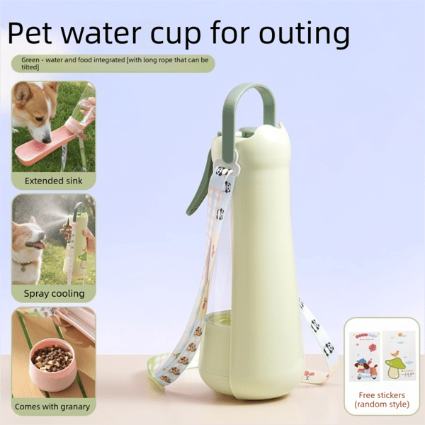 3-in-1 Portable Dog Water Bottle – Pink