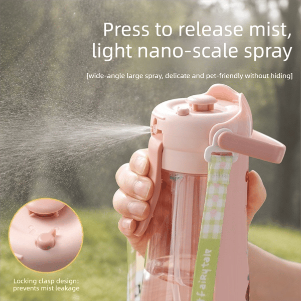 3-in-1 Portable Dog Water Bottle – Pink