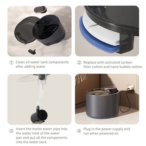 Berlin Blue USB Automatic Cat Water Fountain with 6 Filters