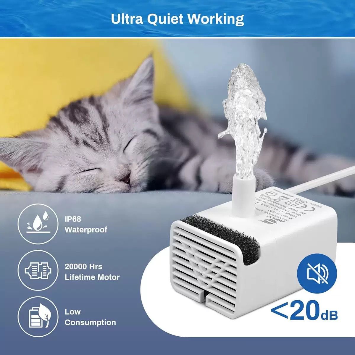 JY-830 Replacement Pump for Pet Water Fountains