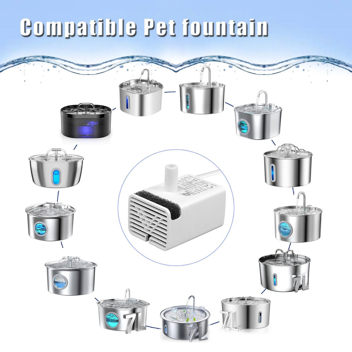JY-830 Replacement Pump for Pet Water Fountains