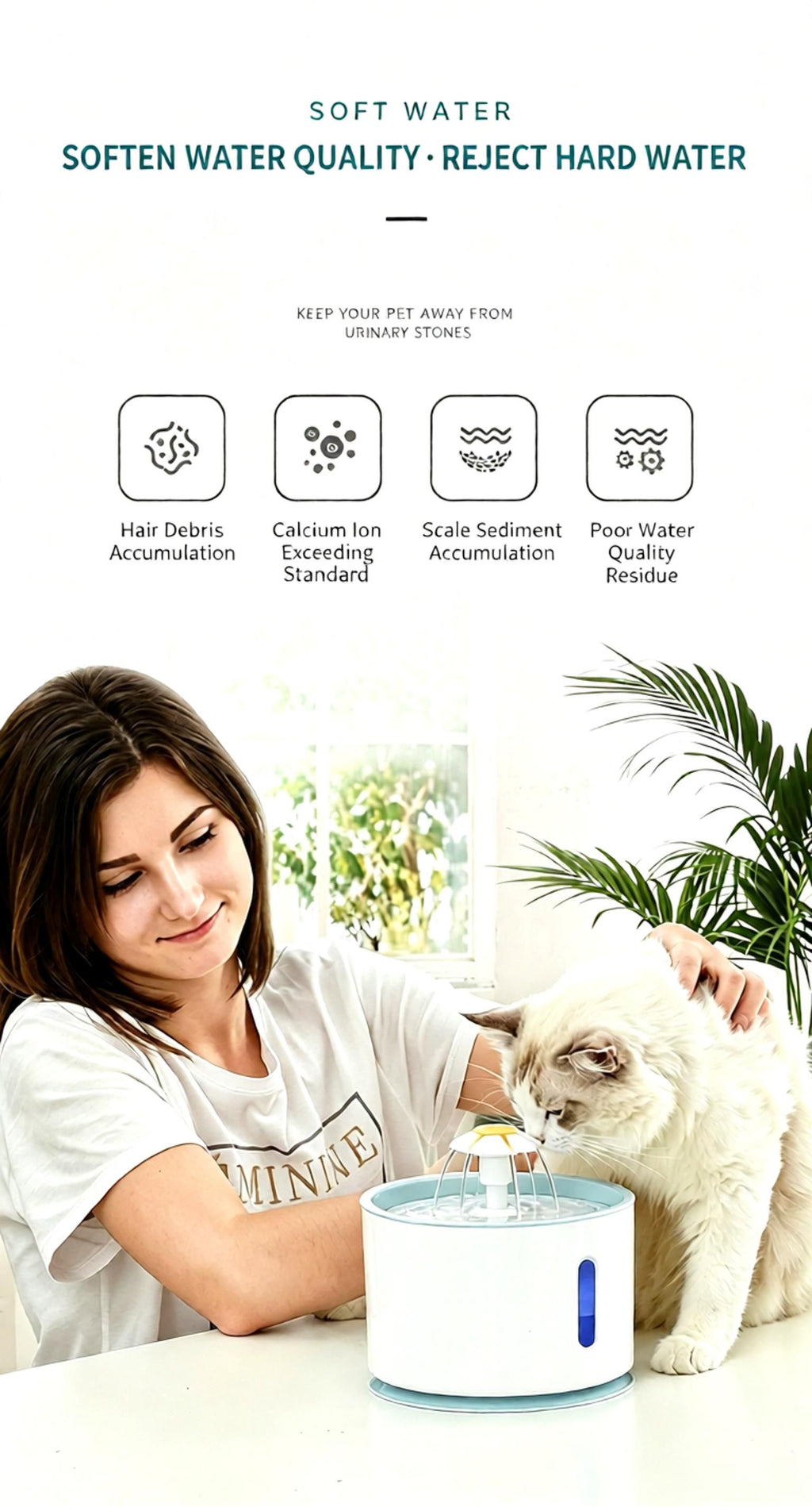 2.4L USB Pet Water Fountain – Blue