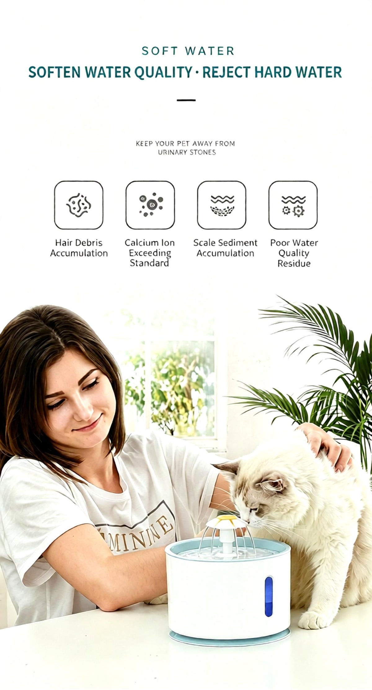 2.4L USB Pet Water Fountain – Blue
