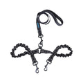 hcpet Pet Double Leash Nylon Retractable 2 in 1 Black