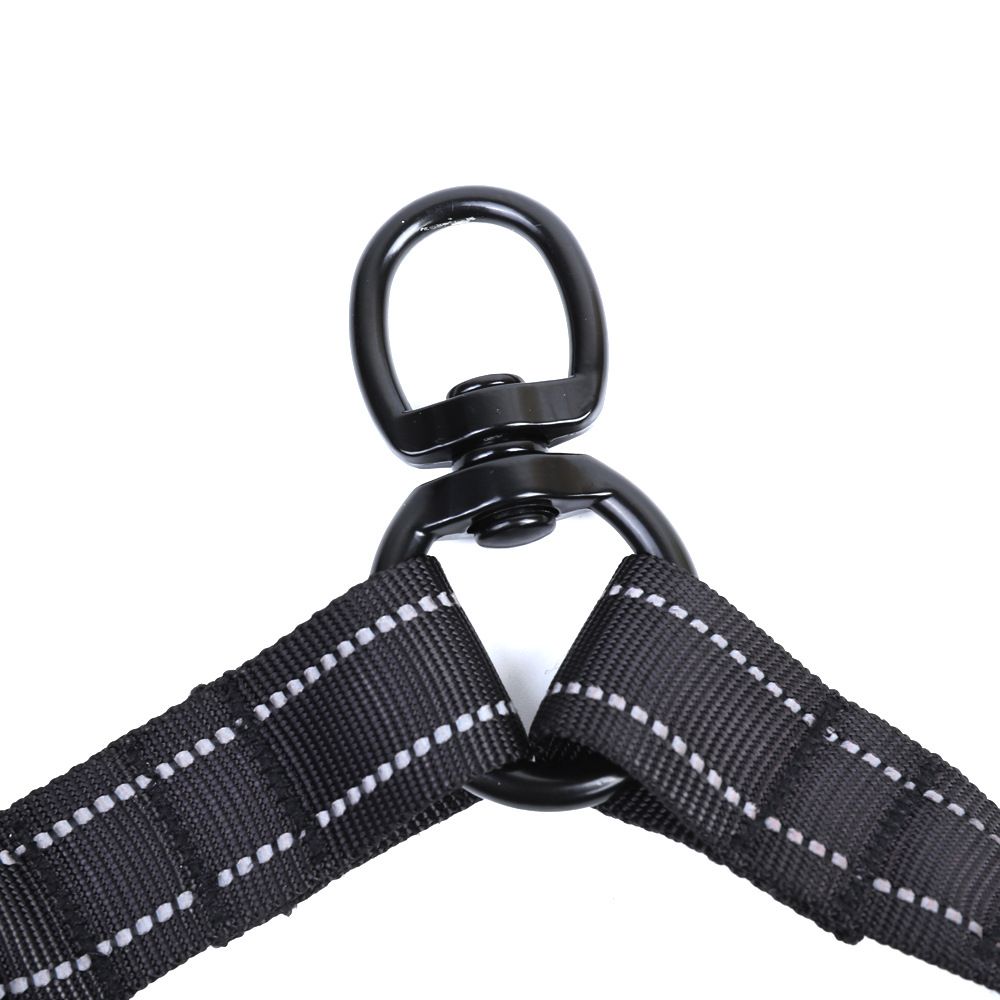 hcpet Pet Double Leash Nylon Retractable 2 in 1 Black