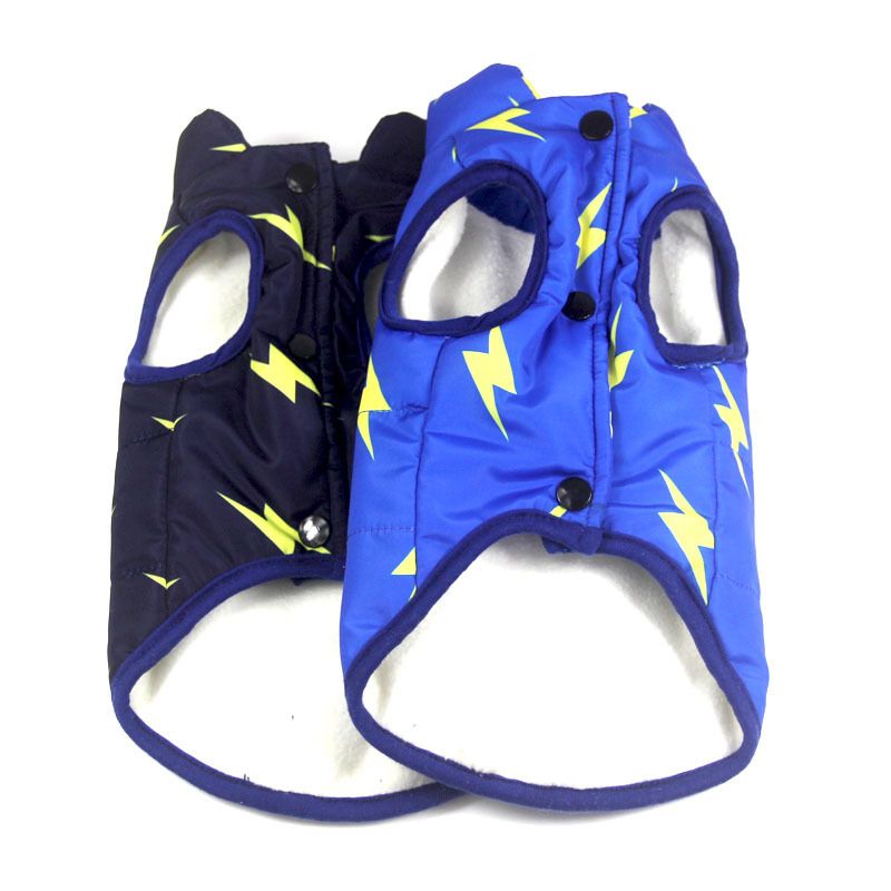 Dog Winter Clothes Two Legged Warm Cotton Blue S