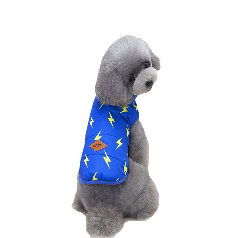 Dog Winter Clothes Two Legged Warm Cotton Blue XXL