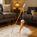 Wooden Pole Cat Tease Stick Dr Pet Sisal ball cat teasing stick