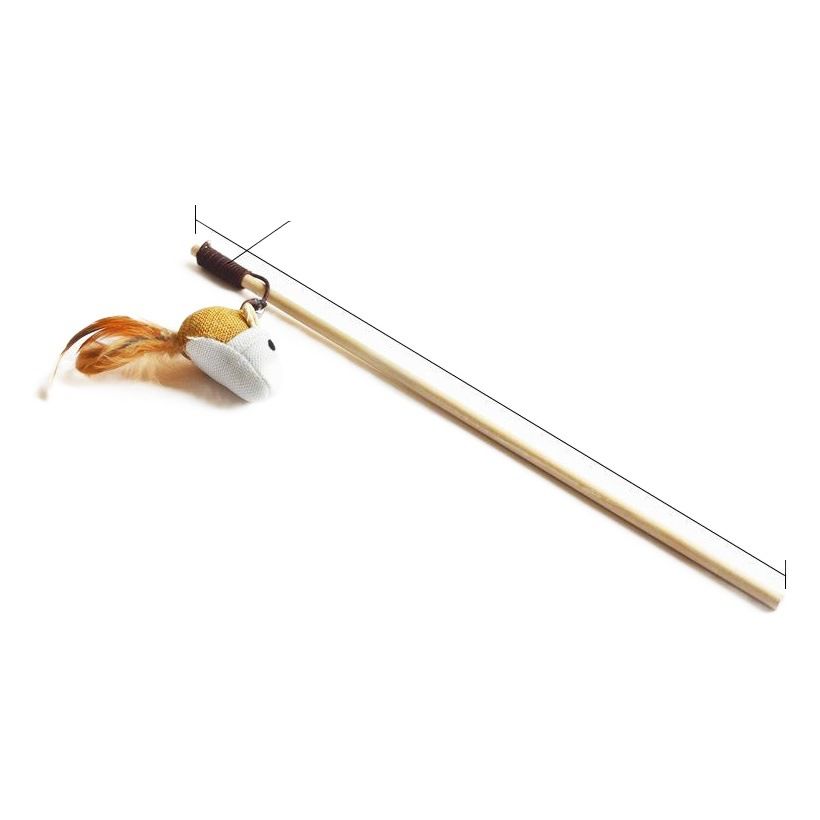 Wooden Pole Cat Tease Stick Dr Pet Sisal ball cat teasing stick