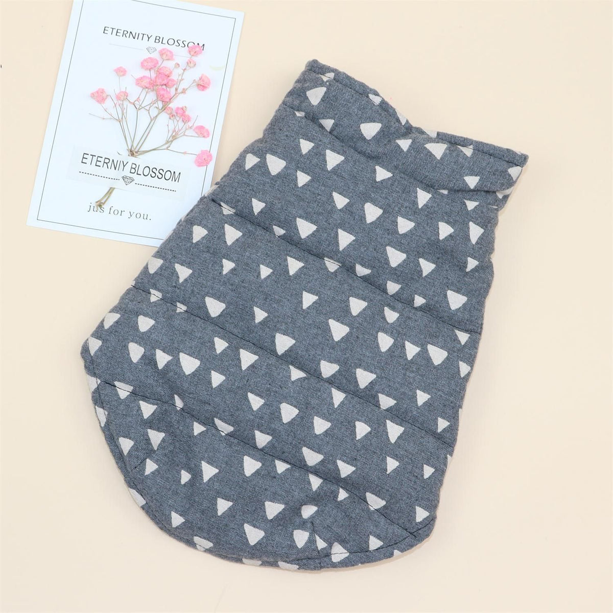 Dog Vest Qipet Reversible Winter Cotton Padded Medium Double-sided vest blue gray