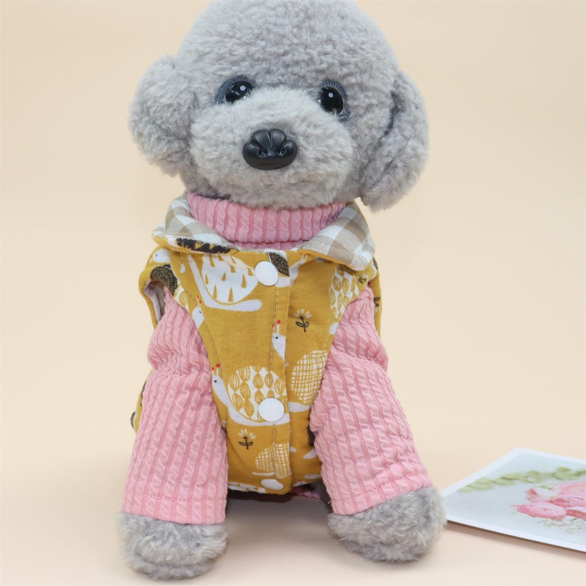 Dog Vest Qipet Reversible Winter Cotton Padded Medium Double-sided vest blue gray