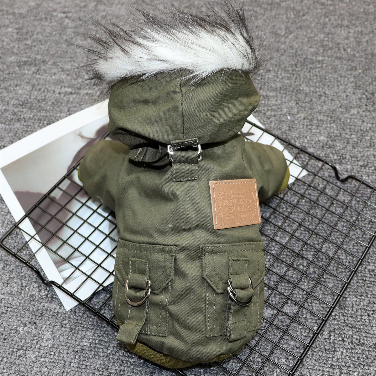 Odd Pet Thickened Cotton Dog Clothes Small Breed Winter Mountaineering Suit khaki XS