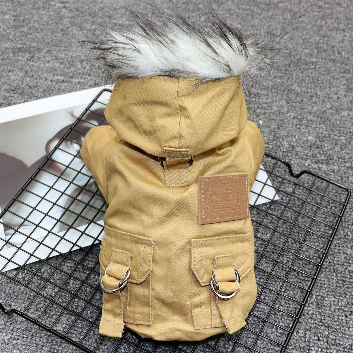 Odd Pet Thickened Cotton Dog Clothes Small Breed Winter Mountaineering Suit khaki XL