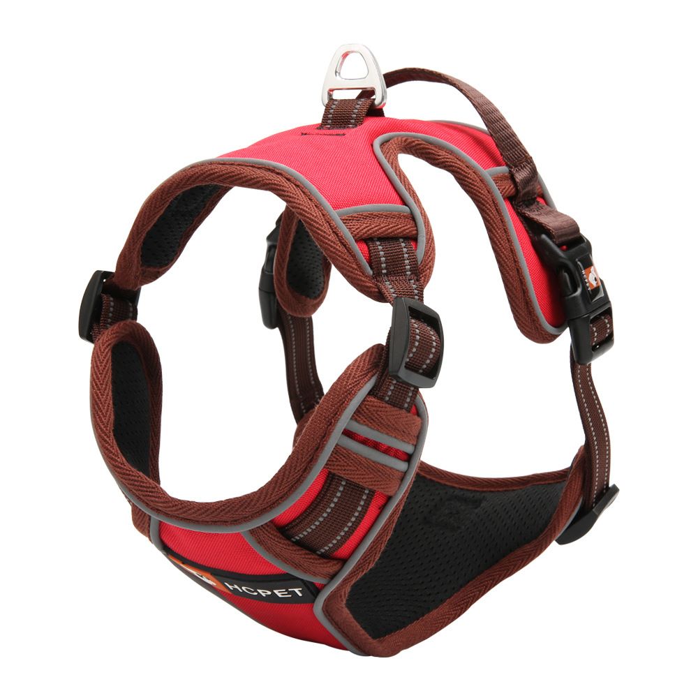 HCPET Dog Vest Harness Reflective Nylon Red L (Bust 64-74cm)