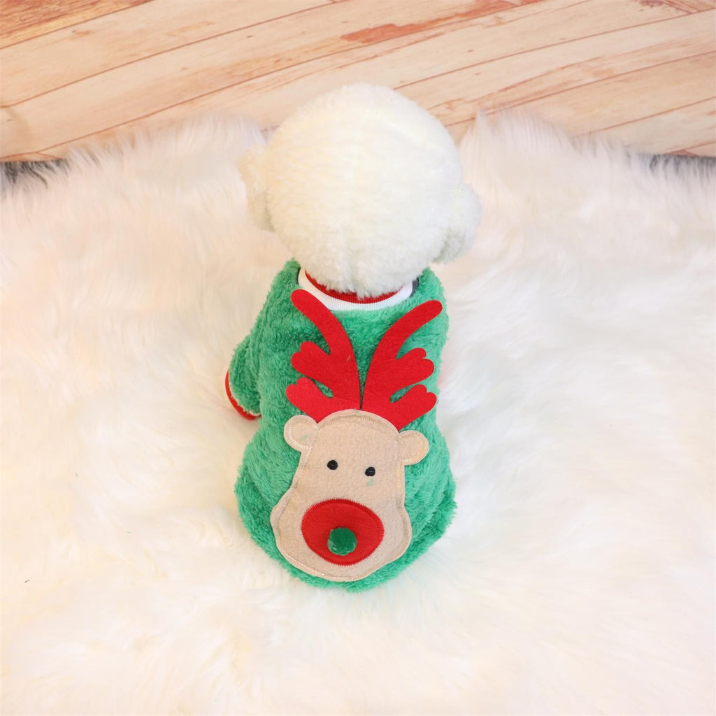 Fawn-Print Fleece Pet Vest – Red, Extra Small