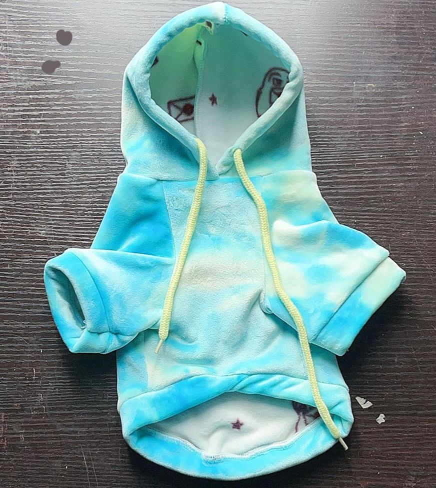 Pretty Pet Cat Dog Sweater Coral Fleece British Thick Green mink velvet S back length 24 bust 32