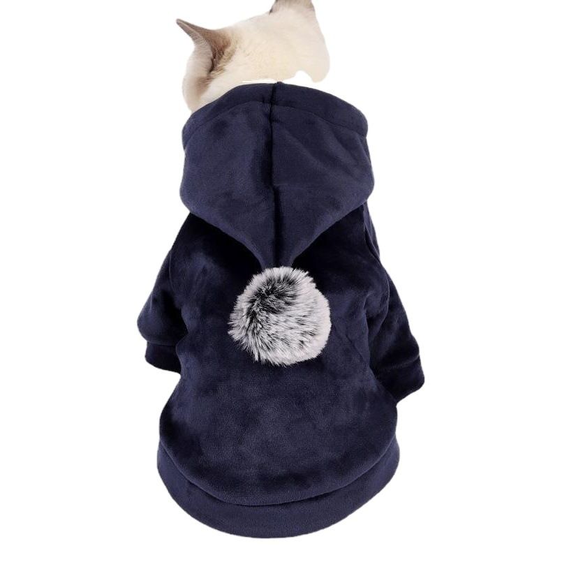 Pretty Pet Cat Dog Sweater Coral Fleece British Thick Green mink velvet S back length 24 bust 32