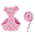 Adjustable Dog Harness and Leash Set – Pink, XL