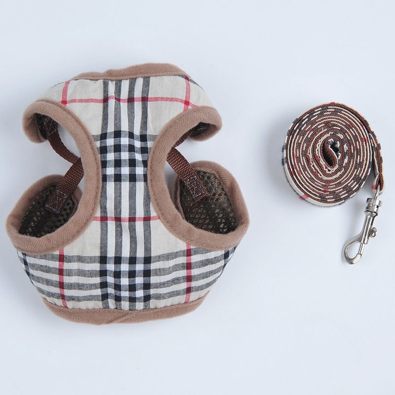 Adjustable Dog Harness and Leash Set – Pink, Small
