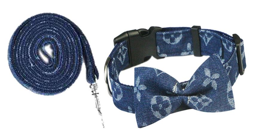 Cowboy Dog Collar, Bow Tie and Leash Set – Large