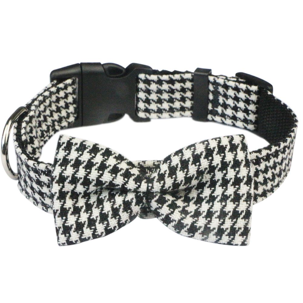 Khaki Dog Collar, Bow Tie and Leash Set – Large