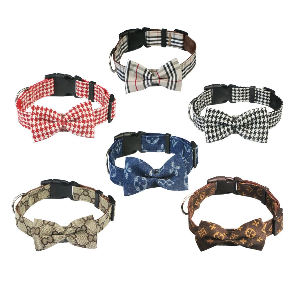 Khaki Dog Collar, Bow Tie and Leash Set – Large