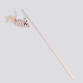 Wooden Cat Teaser Wand with Feather Mouse