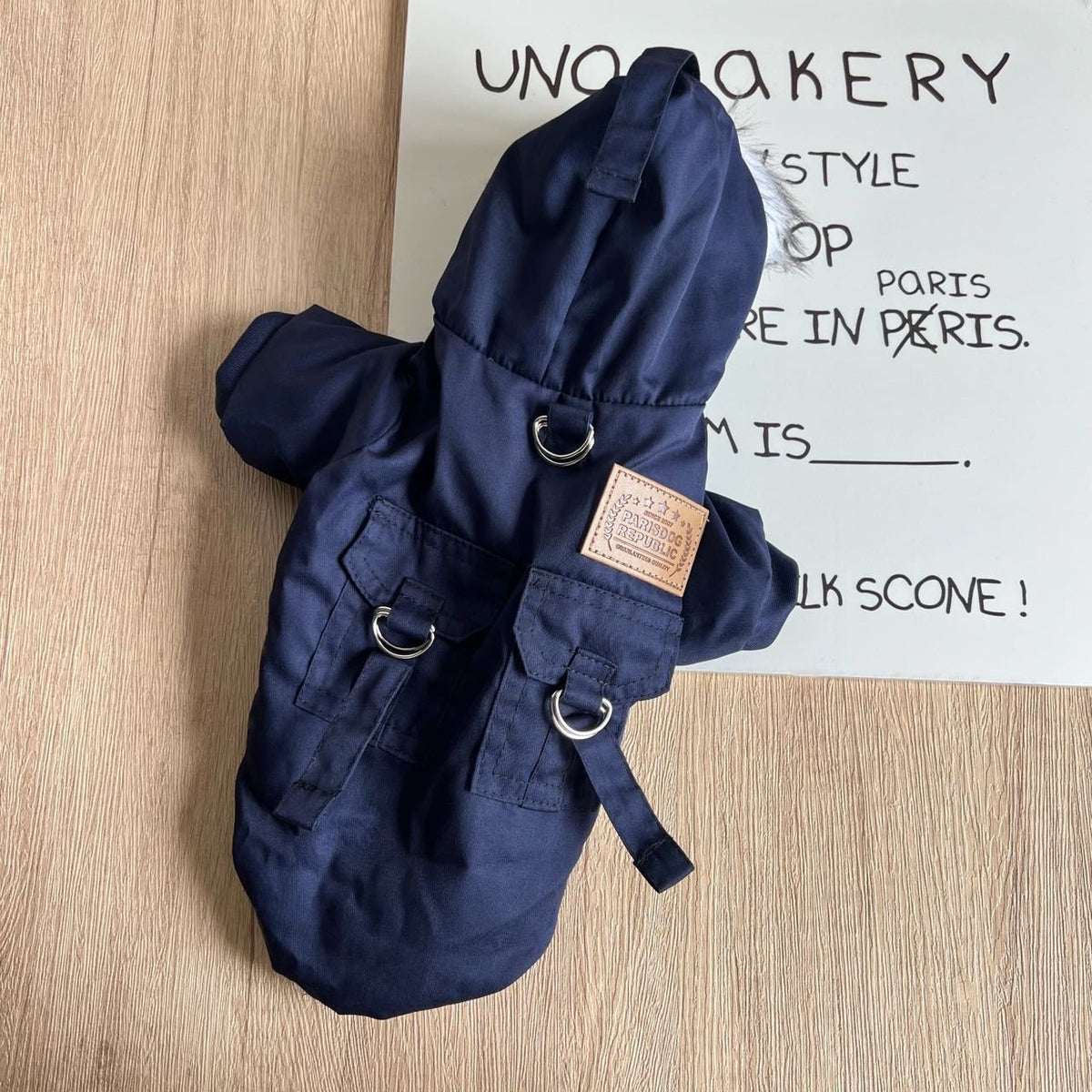 Thick Cotton Winter Dog Coat – Navy Blue