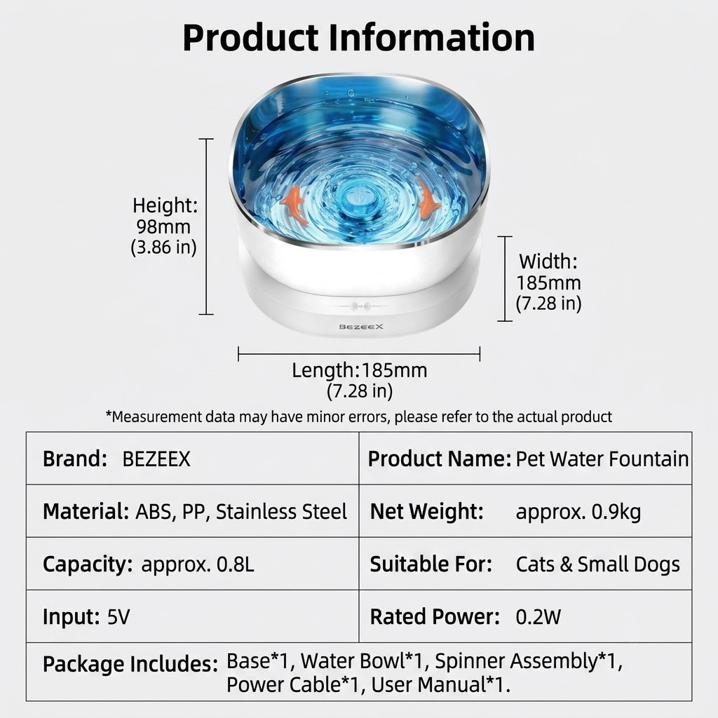 Magnetic Whisper-Quiet Pet Water Fountain