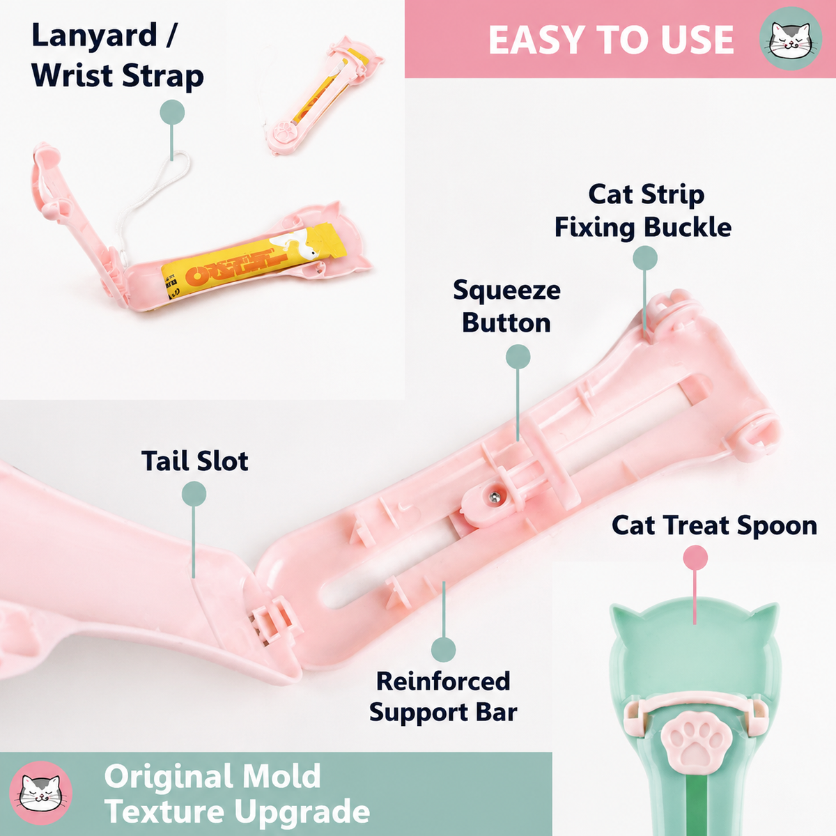 Cat Treat Paste Dispensing Spoon – Green
