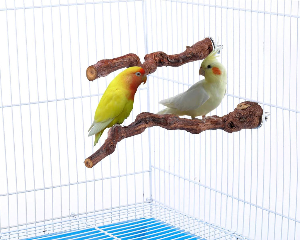 Natural Wooden Bird Perches 25cm – 2 Pack