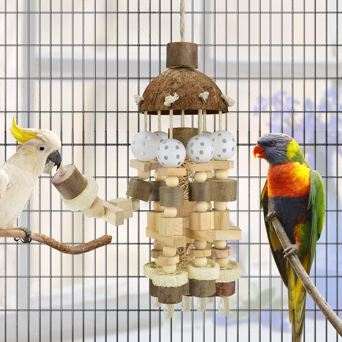 Medium Natural Wood Parrot Chew Toy