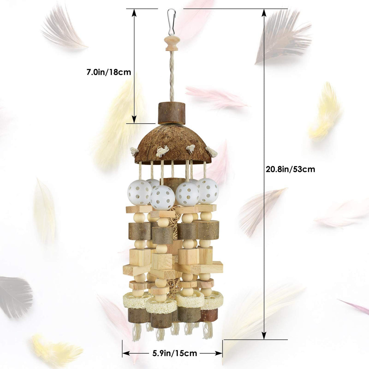Medium Natural Wood Parrot Chew Toy